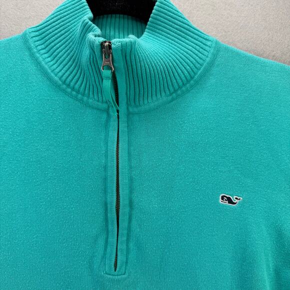Vineyard Vines Teal ¼-Zip Pullover Sweater Size M Regular - Picture 5 of 8